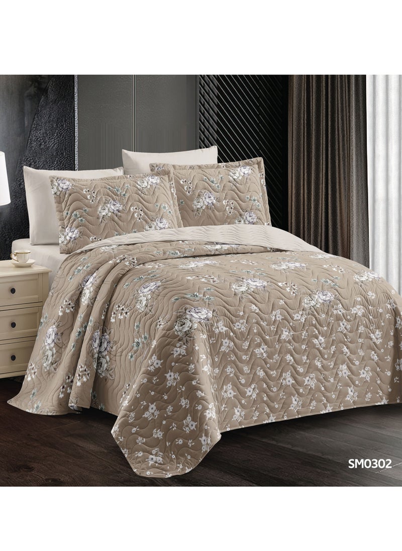 Generic - 6 Pieces compressed summer quilt set Double Size 240x220cm pure cotton filled polyester fabric soft comforter Bedding Set for All Season - Image 1
