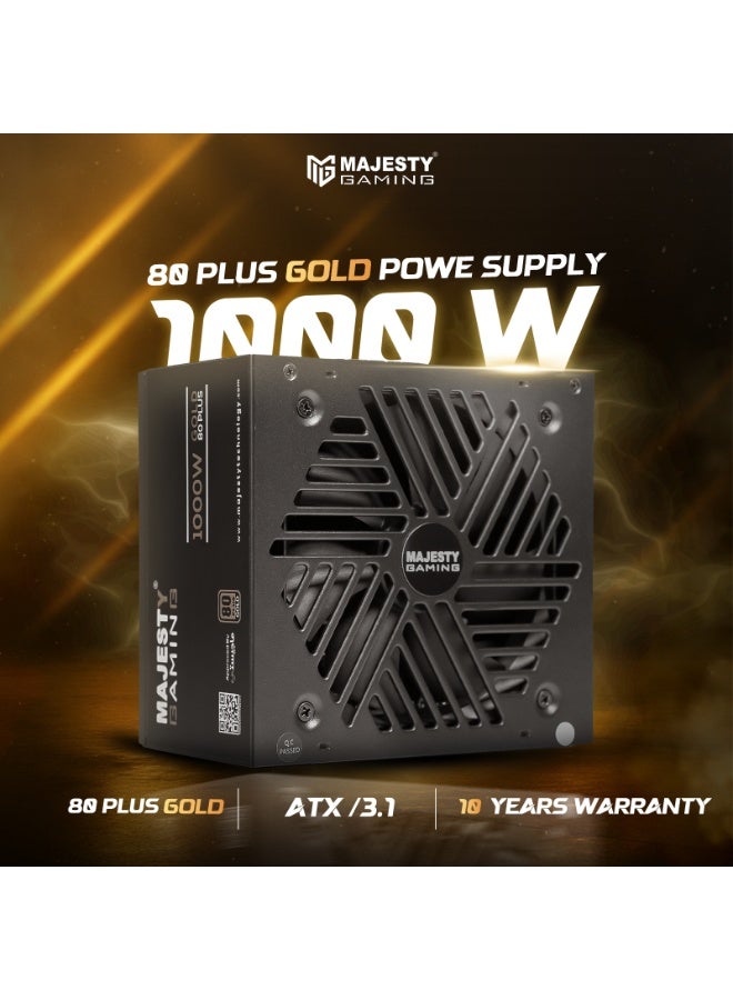 ماجيستي مزود طاقة من ماجيستي باور سبلاي 1000 واط ذهبي يدعم RTX 50 معياري بالكامل منخفض الضوضاء - متوافق مع ATX 3.1 وPCIe 5.1 - مكثفات يابانية 105 درجة - كفاءة 80+GOLD - دعم وضع الاستعداد - ضمان 10 سنوات - Image 2