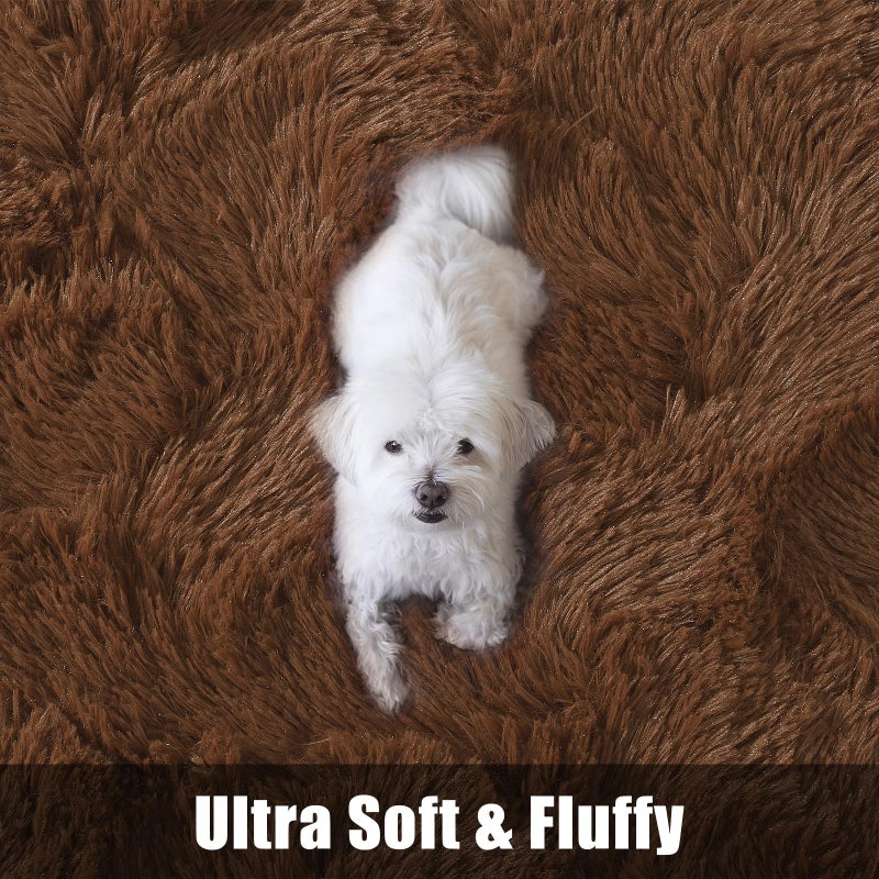 Macgace سجاد منطقة Macgace Fluffy لديكور غرفة نوم جمالية 3x5 براون سجادة مع نقاط غير انزلاق لغرفة المعيش - Image 4