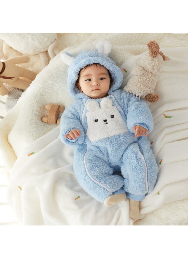 Loquat - Baby Autumn And Winter Hooded Trend Jumpsuit - Image 1