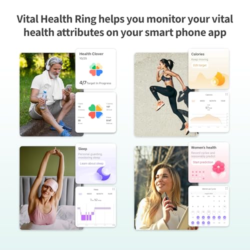 FREEZE2TRIM Vital Health Smart Ring for Women Rings for Men with Fitness, Sleep Monitor, Heart Rate, Activity Tracking, App (Size 11), Black - Image 3