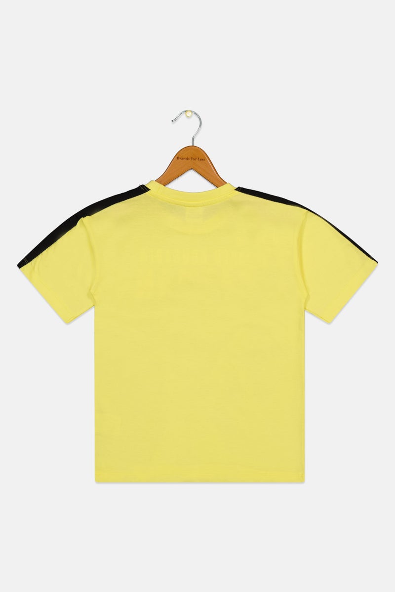 DC x Batman Kids Boy Crew Neck Short Sleeves Graphic Print T-Shirt, Yellow - Image 3