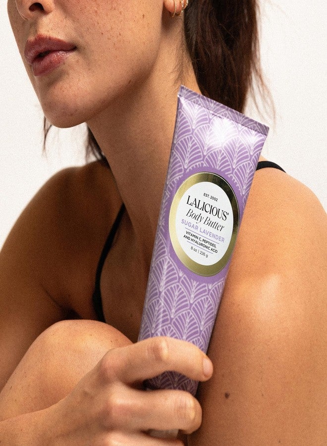 LaLicious Sugar Lavender Body Butter - Hydrating Body & Skin Moisturizing Cream with Whipped Shea Butter, Vitamin E, Cucumber Extract & Apricot Oil - No Parabens (8oz) - Image 3