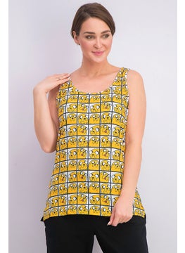 Women Adventure Time All Over Jake Tank, Yellow Combo