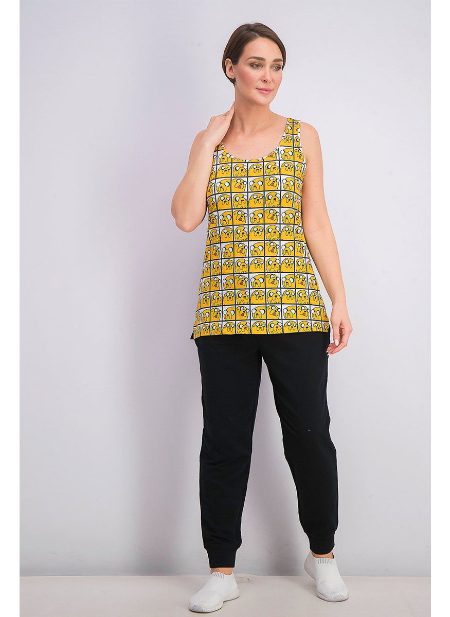 Adventure Time - Women Adventure Time All Over Jake Tank, Yellow Combo - Image 1