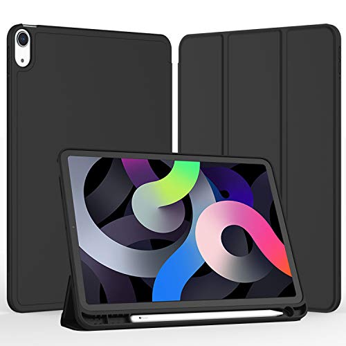 iMieet iPad Air 11 Inch Case M3(2025) / M2 (2024), iPad Air 5th/4th Generation Case 2022/2020 10.9 Inch with Pencil Holder,Trifold Stand Smart Case with Soft TPU Back(Black) - Image 2