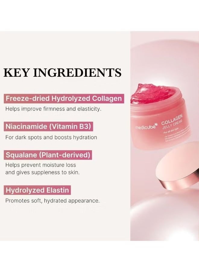 ميدي كريم جيلي الكولاجين - نياسيناميد وكولاجين مجفف بالتجميد - يعزز ترطيب حاجز البشرة ويمنحها توهجًا ومظهرًا مرفوعًا لمدة 24 ساعة - بدون ألوان صناعية، عناية بالبشرة على الطريقة الكورية - Image 3