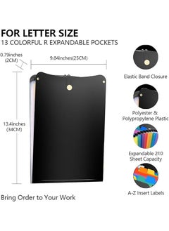erorex Expanding File Folder 13 Pockets File Holder Organizer A4 Letter Size Paper Document Receipt Organizer Easy Backpack Access For Classroom Home Office And Travel  - Image 5