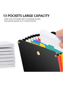 erorex Expanding File Folder 13 Pockets File Holder Organizer A4 Letter Size Paper Document Receipt Organizer Easy Backpack Access For Classroom Home Office And Travel  - Image 4