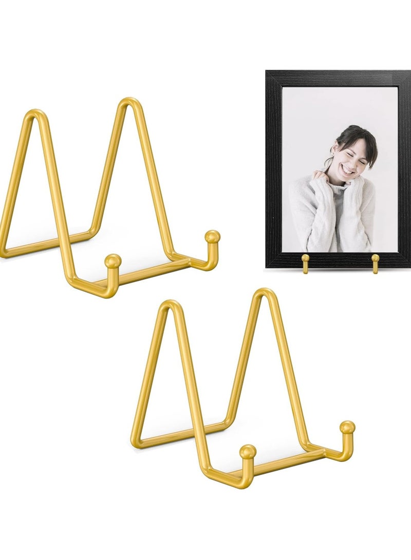 Raxoom 2 Pack 3 Inch Plate Stands for Display - Plate Holder Display Stand + Metal Frame Holder Stand for Picture, Decorative Plate, Photo Easel, Tabletop Ar - Image 1
