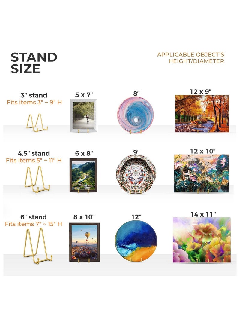 Raxoom 2 Pack 3 Inch Plate Stands for Display - Plate Holder Display Stand + Metal Frame Holder Stand for Picture, Decorative Plate, Photo Easel, Tabletop Ar - Image 4