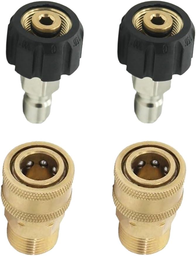 klarako2 Sets Quick Connector M22/14 to 1/4 Male Adapter Pressure Washer Quick Connect Accessories Direct Fit - Image 1