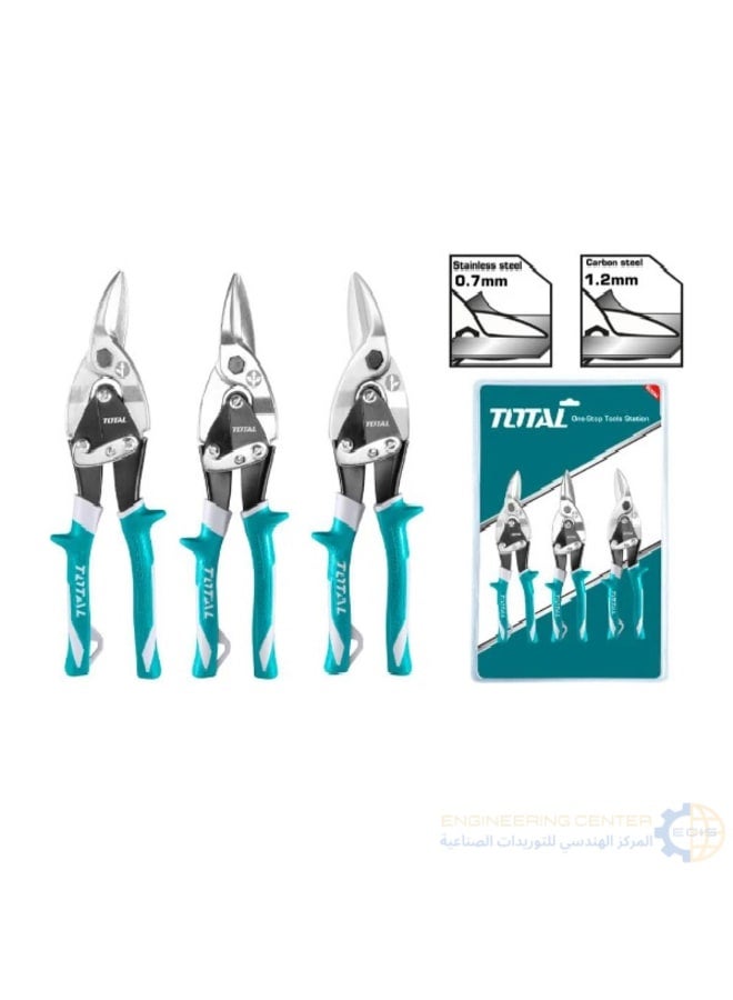 Total THT520106K 3-Piece 10-Inch Sheet Metal Shears Set