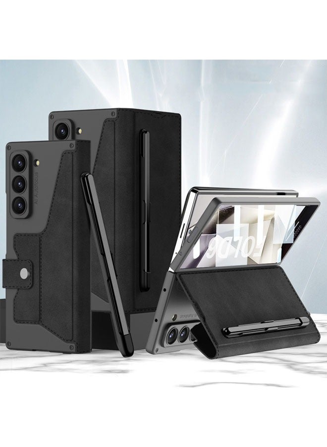 general For Samsung Z Fold 6 Case with S Pen Holder - High Quality Leather Case with Integrated Screen Protector, Detachable Pen Slot, Compatible with Samsung Galaxy Z Fold 6 - Image 1