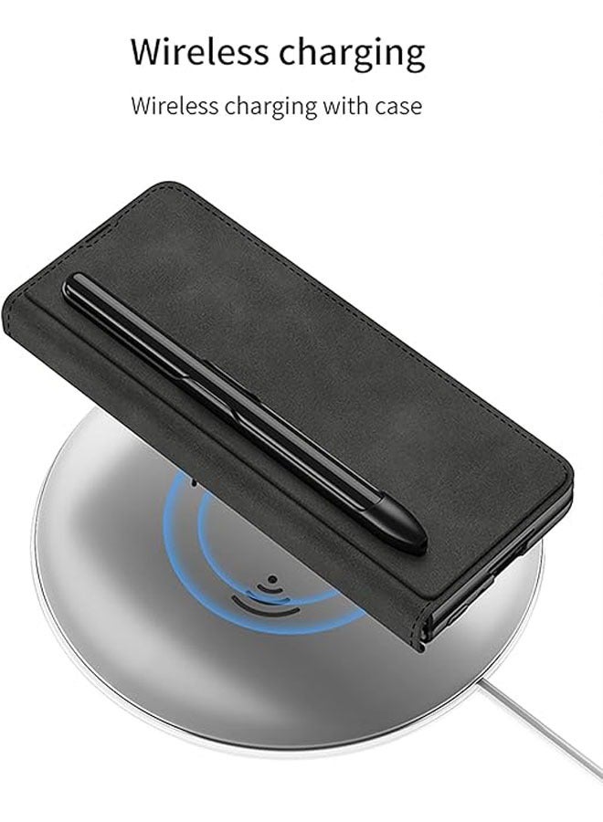 general For Samsung Z Fold 6 Case with S Pen Holder - High Quality Leather Case with Integrated Screen Protector, Detachable Pen Slot, Compatible with Samsung Galaxy Z Fold 6 - Image 3
