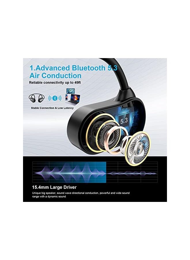 SZMDLX Air Conduction Headphones Open Ear Wireless Bluetooth 5.3 Sports Headphones Sweat Proof Lightweight With Microphone Suitable For Running Cycling Hiking Fitness Driving  - Image 2