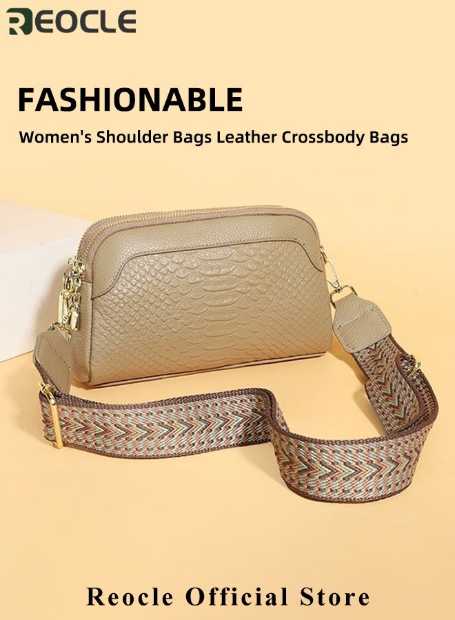 REOCLE Women's Shoulder Bag Leather Handbag Small Crossbody Bags Purses with Wide Adjustable Strap & Premium Fabric Leather Shoulder Handbags Wallet  - Image 5
