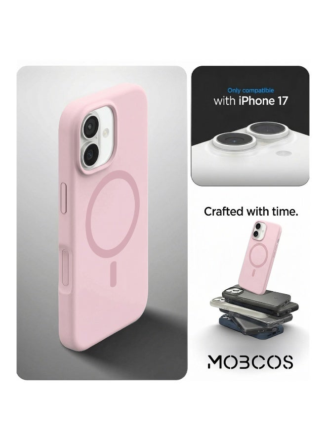 Mobcos iPhone 17 Pink Elite Ring Premium Silicone Magnetic Wireless Charging Case for iPhone | Silky Soft Touch | Military-Grade Shockproof Protection | Strong Magnetic Compatibility | Luxury Slim Cover - Image 2