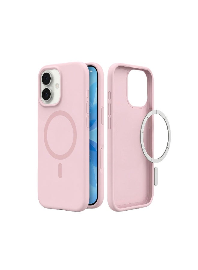 Mobcos iPhone 17 Pink Elite Ring Premium Silicone Magnetic Wireless Charging Case for iPhone | Silky Soft Touch | Military-Grade Shockproof Protection | Strong Magnetic Compatibility | Luxury Slim Cover - Image 1