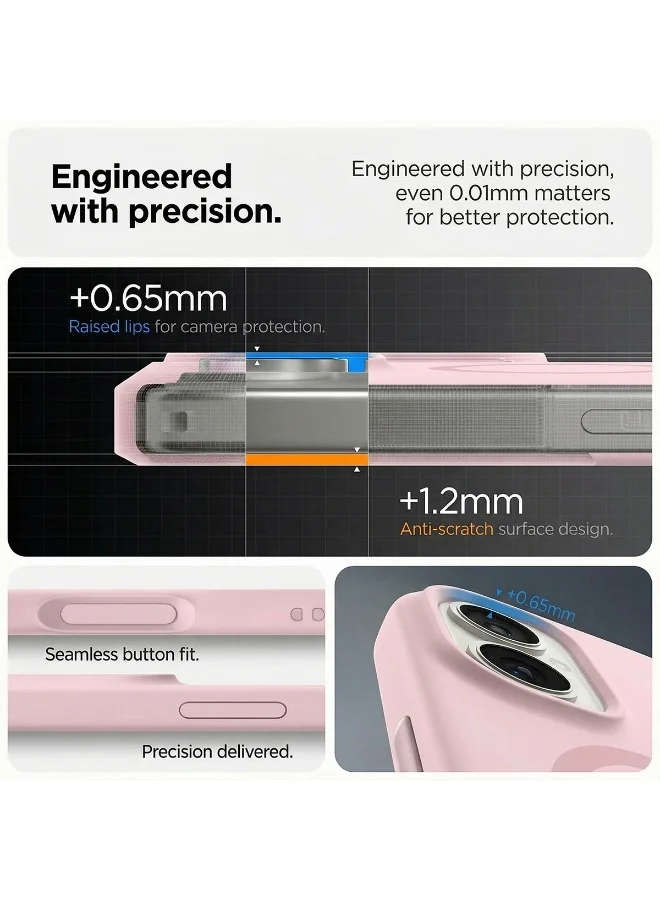 Mobcos Mobcos iPhone 17 Pink Elite Ring Mobcos iPhone 17 Pink Elite Ring Premium Silicone Magnetic Wireless Charging Case for iPhone | Silky Soft Touch | Military-Grade Shockproof Protection | Strong Magnetic Compatibility | Luxury Slim Cover  | Best Price UAE