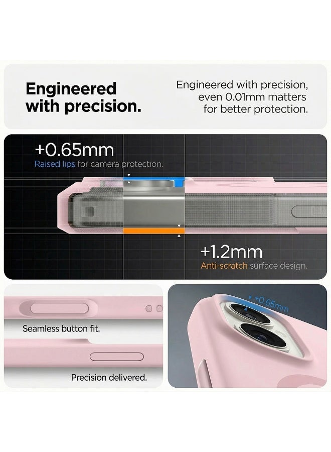 Mobcos iPhone 17 Pink Elite Ring Premium Silicone Magnetic Wireless Charging Case for iPhone | Silky Soft Touch | Military-Grade Shockproof Protection | Strong Magnetic Compatibility | Luxury Slim Cover - Image 4