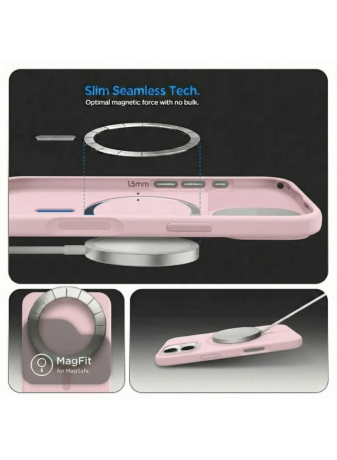 Mobcos Mobcos iPhone 17 Pink Elite Ring Mobcos iPhone 17 Pink Elite Ring Premium Silicone Magnetic Wireless Charging Case for iPhone | Silky Soft Touch | Military-Grade Shockproof Protection | Strong Magnetic Compatibility | Luxury Slim Cover  | Best Price UAE