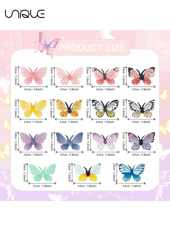 Unique 72 Pieces Wafer Butterfly Stickers Watercolor Cake Toppers for Party Baking Decoration Food Safe DIY Cupcake Decor(Random Colors) - Image 2