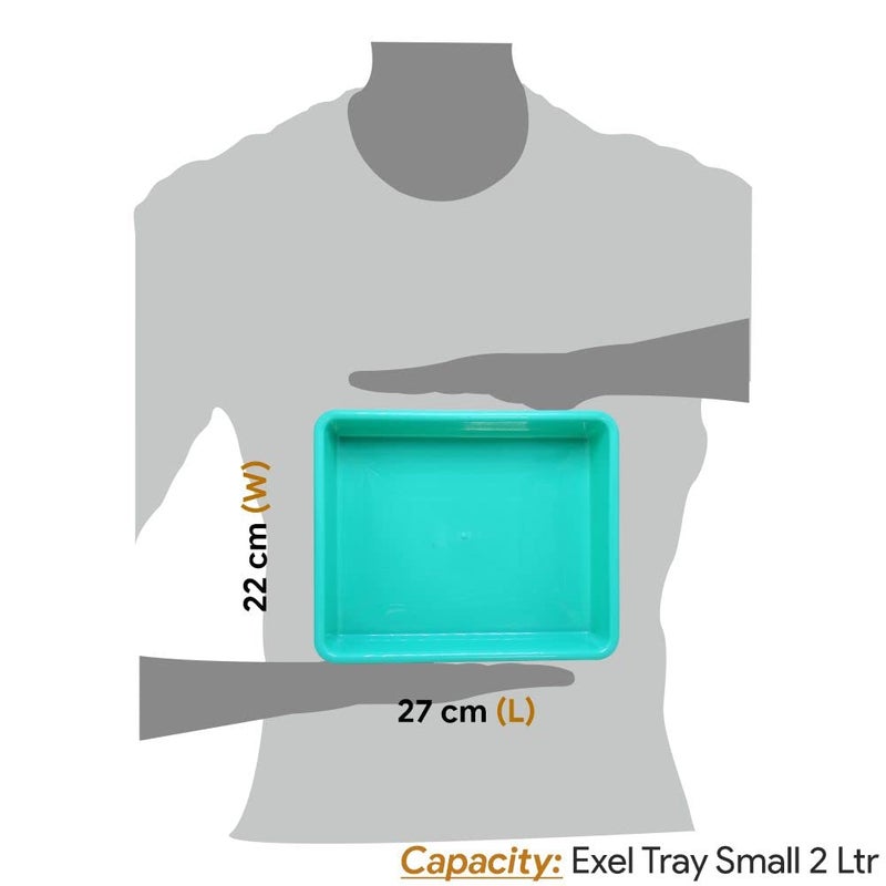 Wonder Homeware Prime Exel Small Tray Heavy Quality, Set of 6 Pcs, 2 LTR, Green Color - Image 3