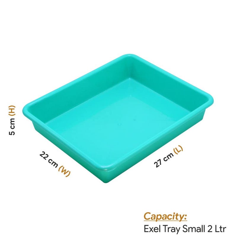 Wonder Homeware Prime Exel Small Tray Heavy Quality, Set of 6 Pcs, 2 LTR, Green Color - Image 2
