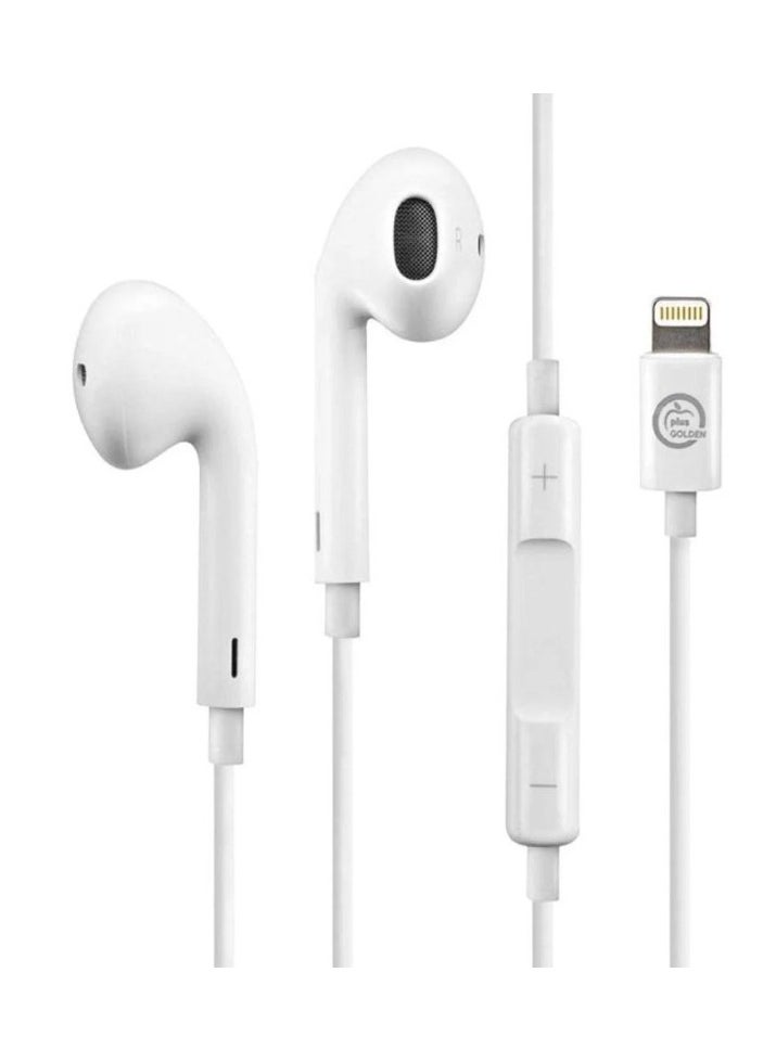 GOLDEN PLUS - High-Quality Wired Earphones with Lightning Connector high-quality sound purification - Image 1
