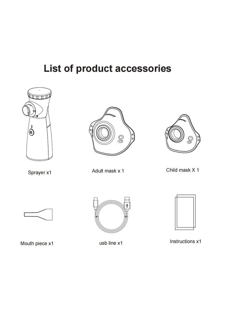 Portable Nebulizer Machine,USB Rechargeable Handheld Mesh Inhaler,Two Ways To Use For Adults And Children With Breathing Problems, For Home Office Outdoor