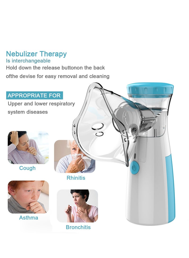 Portable Nebulizer Machine,USB Rechargeable Handheld Mesh Inhaler,Two Ways To Use For Adults And Children With Breathing Problems, For Home Office Outdoor