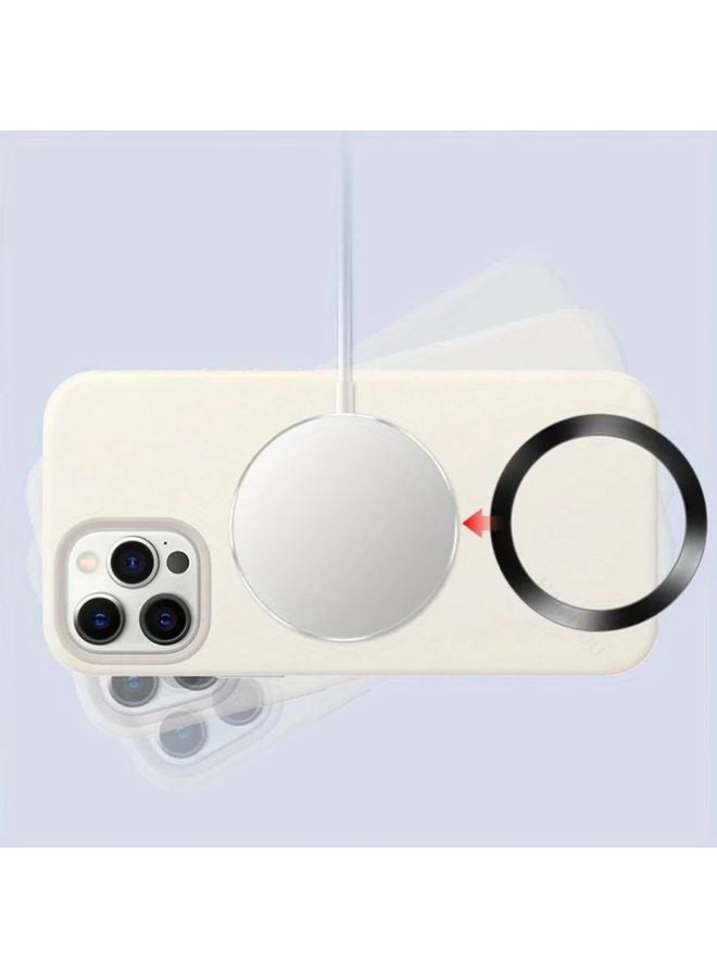 Black 2PCS Self Adhesive Magnetic Ring Stickers for iPhone Cases Wireless Charging Compatible with iPhone 15 - Image 4
