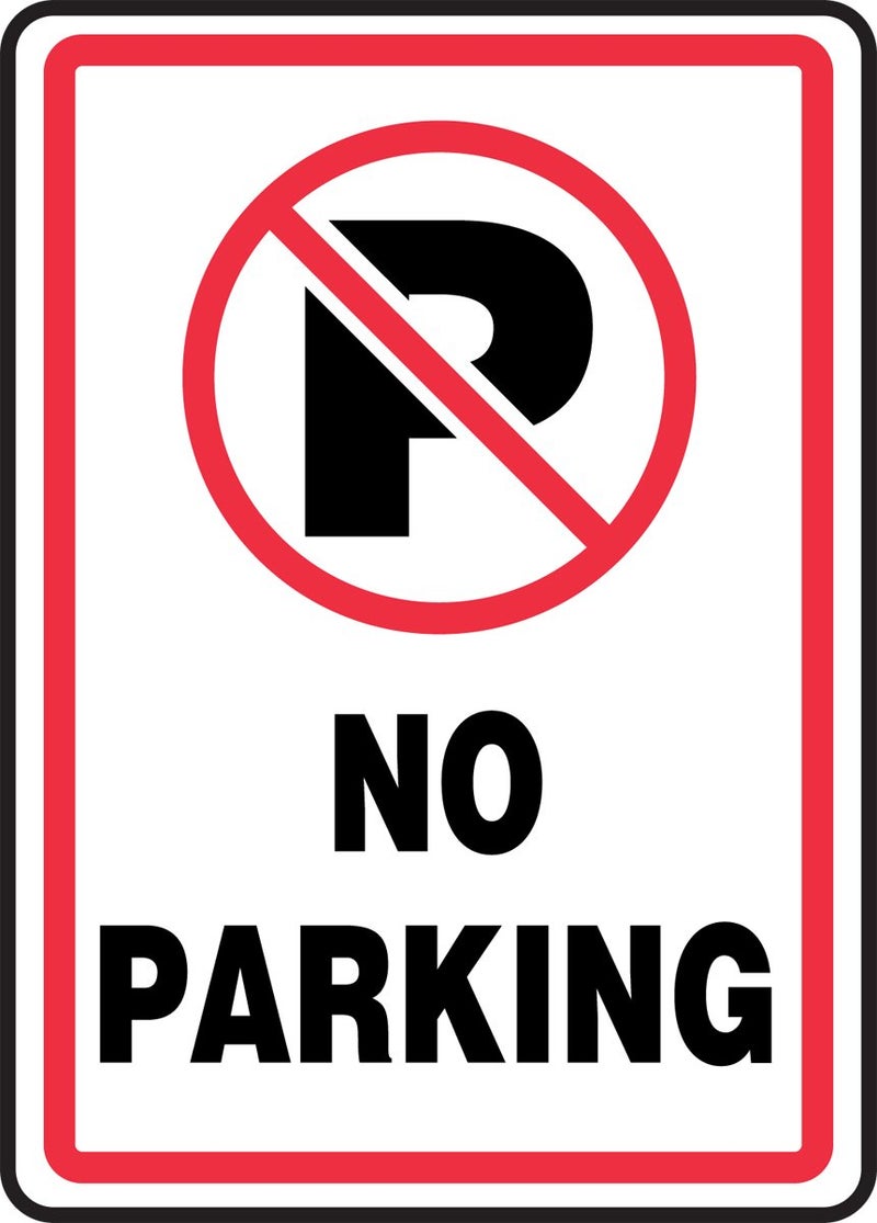 Accuform MVHR402VP Plastic Safety Sign, "NO Parking" with Graphic, 14" Length x 10" Width x 0.055" Thickness, Red/Black on White - Image 3