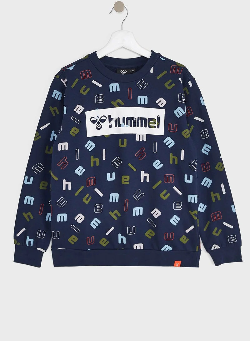Hummel Hummel Kids Letters Logo Sweatshirt Male Navy,7y