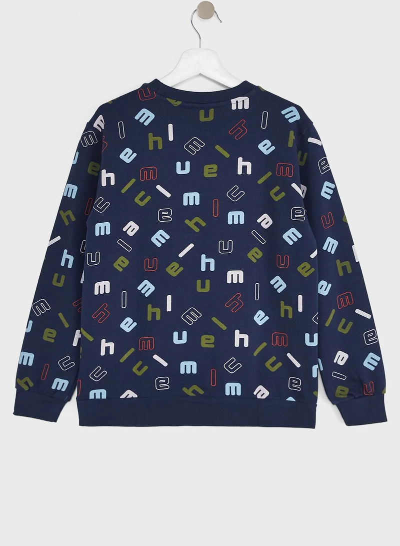Hummel Hummel Kids Letters Logo Sweatshirt Male Navy,7y