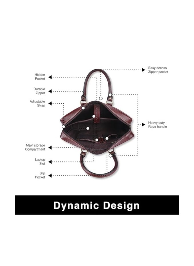 HAMMONDS FLYCATCHER - HAMMONDS FLYCATCHER Genuine Leather Laptop Bag for Men/Office Bag for Men, Brushwood|Fits Upto 16 Inch Laptop/MacBook|Leather Bag with Shoulder Straps|Laptop Messenger Bag/Leather Bag for Men - Image 1