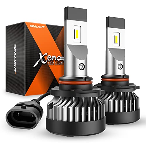 SEALIGHT مصابيح ضباب LED SEALIGHT H10 9145، مروحة توربينية مدمجة بسرعة 20000 دورة في الدقيقة، مصابيح ضباب LED 9140 H10 9145، سطوع 600%، تبديد حرارة متفوق، بديل DRL للسيارات، عبوة من 2 - Image 1