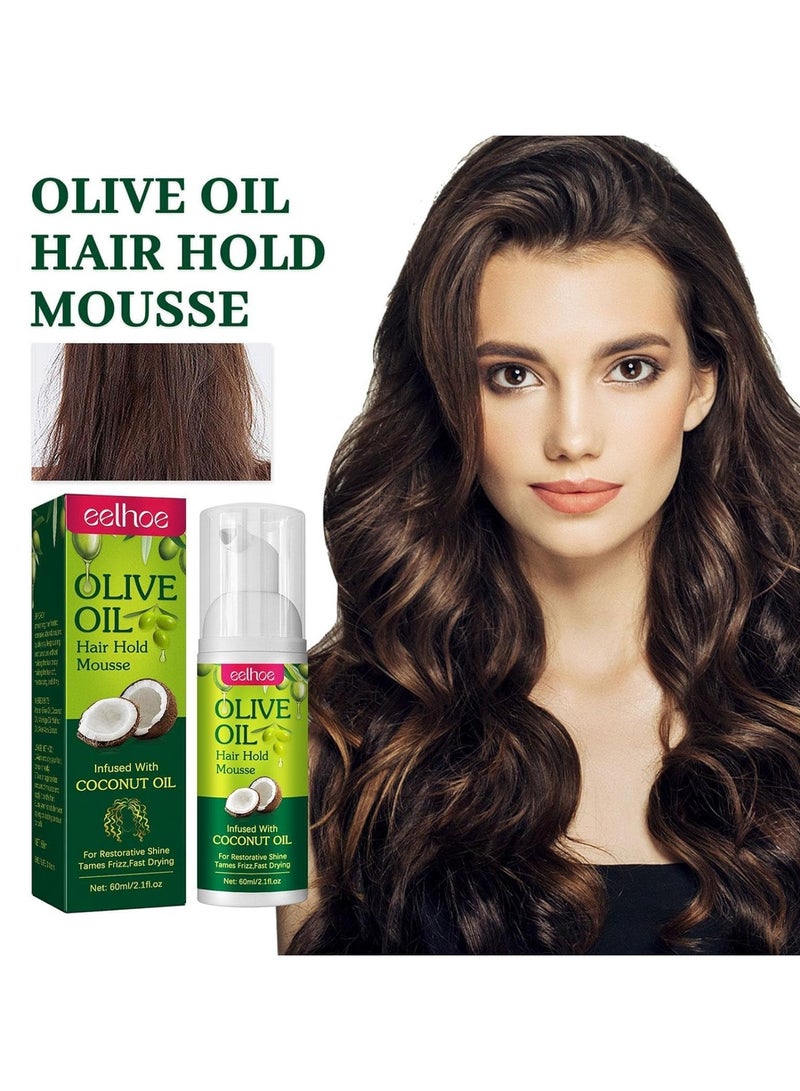 EELHOE Natural Moisturizing Hair 60ml for hair styling, anti-frizz curl mousse, braids, headbands, wigs, waves - Image 1