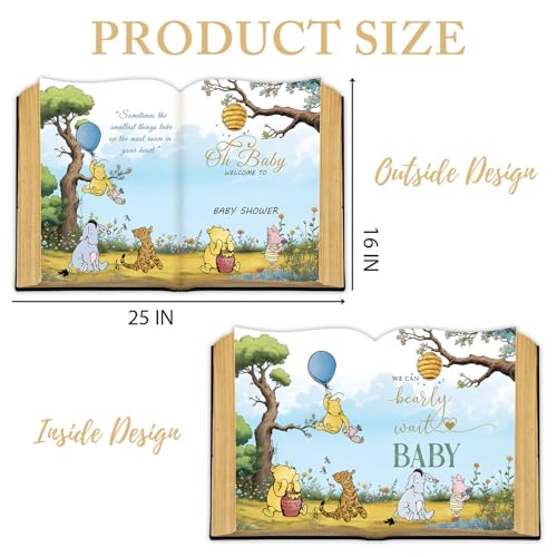 Toerifer Winnie Baby Shower Welcome Sign Winnie Decor for Boy Girl Baby Shower Winnie Backdrop Party Photography Background Entrance Door Decor Party Board Centerpieces - Image 3