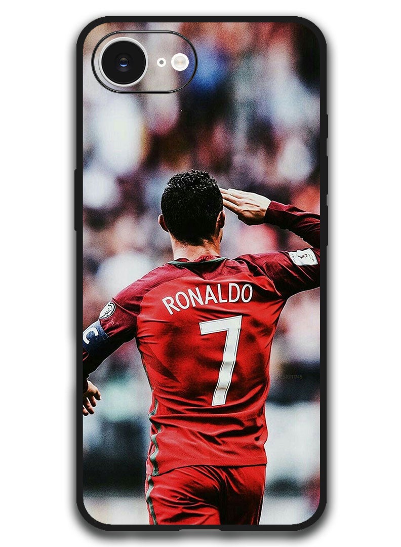 Theodor Case Compatible with Apple iPhone 16e 6.1 Inch Protection Shockproof Bumper Cover - Ronaldo Salute To Crowd - Image 1