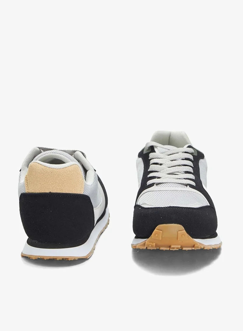 Kiabi  Retro Three-Tone Running Trainers Black for Men | Best Price UAE