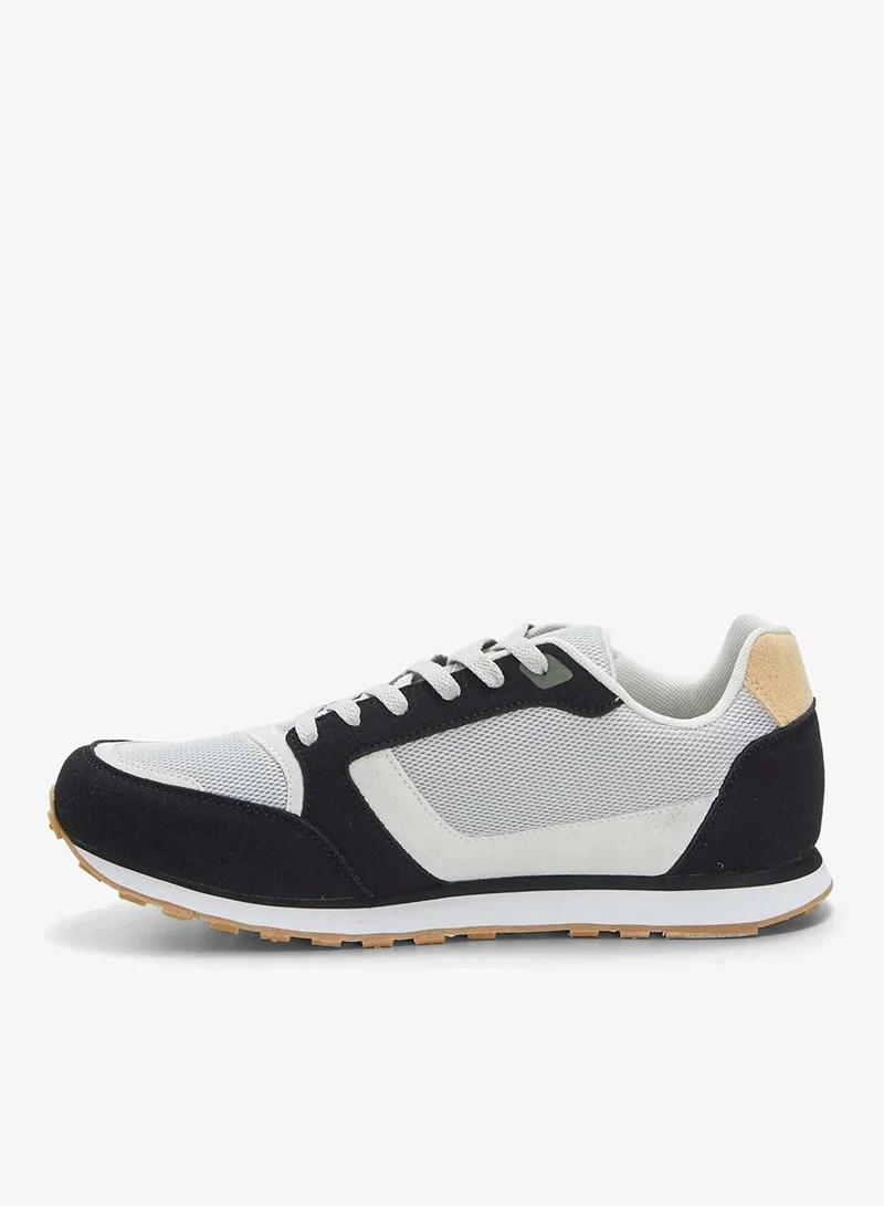 Kiabi  Retro Three-Tone Running Trainers Black for Men | Best Price UAE