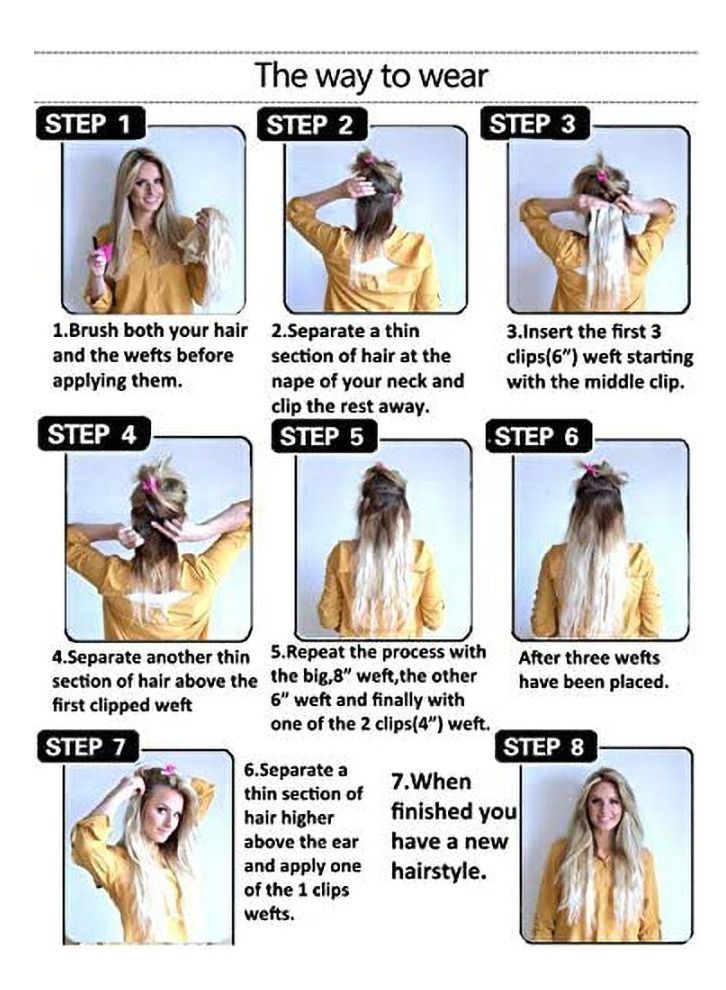 إستيل 7 قطع 16 مشابك 24 بوصة سميكة مجعد مستقيم كامل الرأس مشبك في لحمة مزدوجة وصلات شعر بني متوسط ​​مستقيم - Image 2