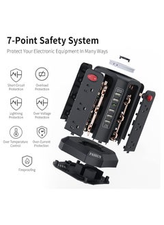 XICEN Surge Protector Power Strip Tower with 5 USB Ports and Night Light,10FT Extension Cord with 8 AC Multiple Outlets,  Power Tower Overload Protection for Home Office Living Room  - Image 4