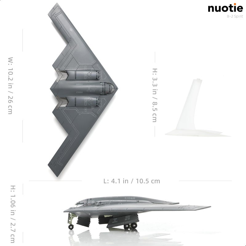 NUOTIE 1/200 B-2A Spirit Stealth Stragetic Heavy Bomber Aircraft Model AF 82-1066 Spirit of America Bomber Model Metal Diecast Plane Model with Display Stand Collection Gift for Adult - Image 2