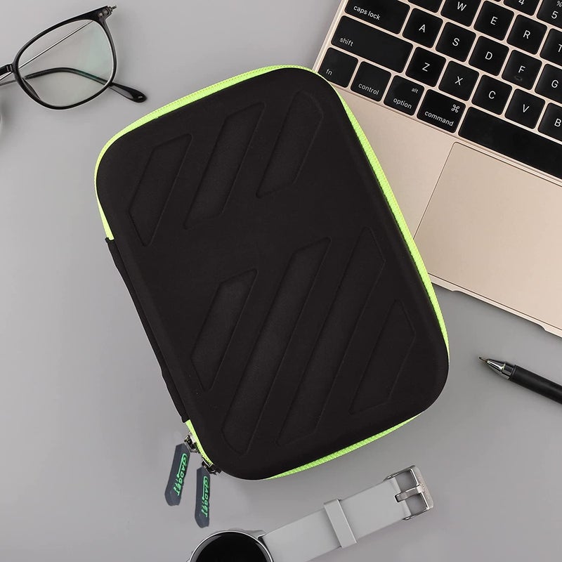 GadgetBite EVA Portable Pouch for Electronic Accessories USB Cables, Power Bank, Battery, Portable Hard Drive, SD Memory Card, Earphones, Travel Gadgets Travel Friendly Case(Black&Green) - Image 5