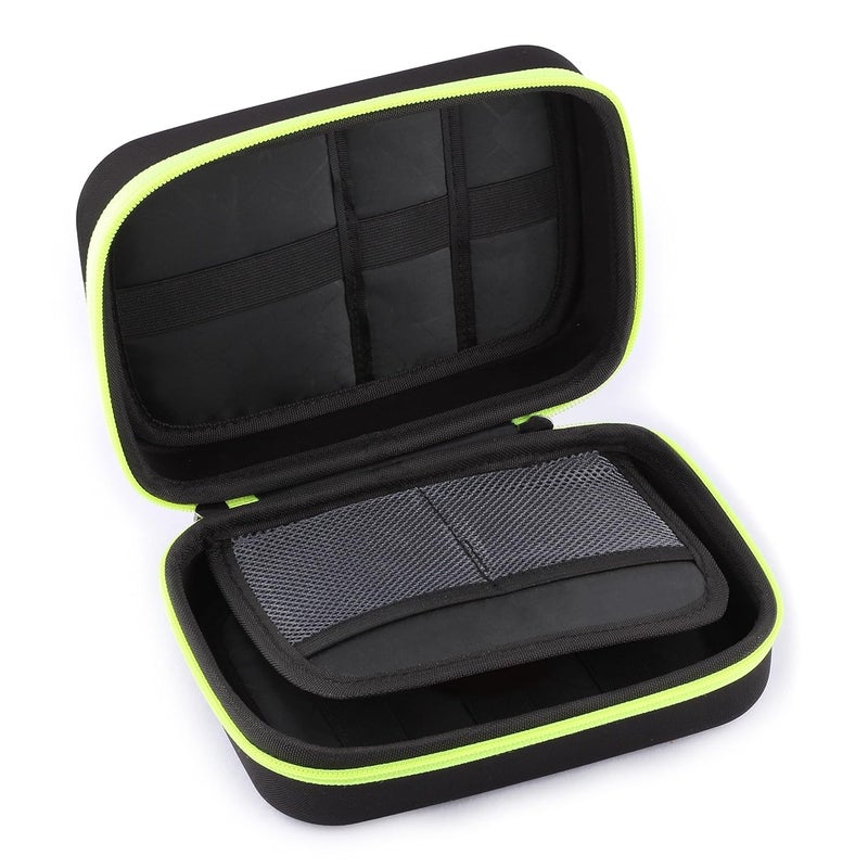 GadgetBite EVA Portable Pouch for Electronic Accessories USB Cables, Power Bank, Battery, Portable Hard Drive, SD Memory Card, Earphones, Travel Gadgets Travel Friendly Case(Black&Green) - Image 3