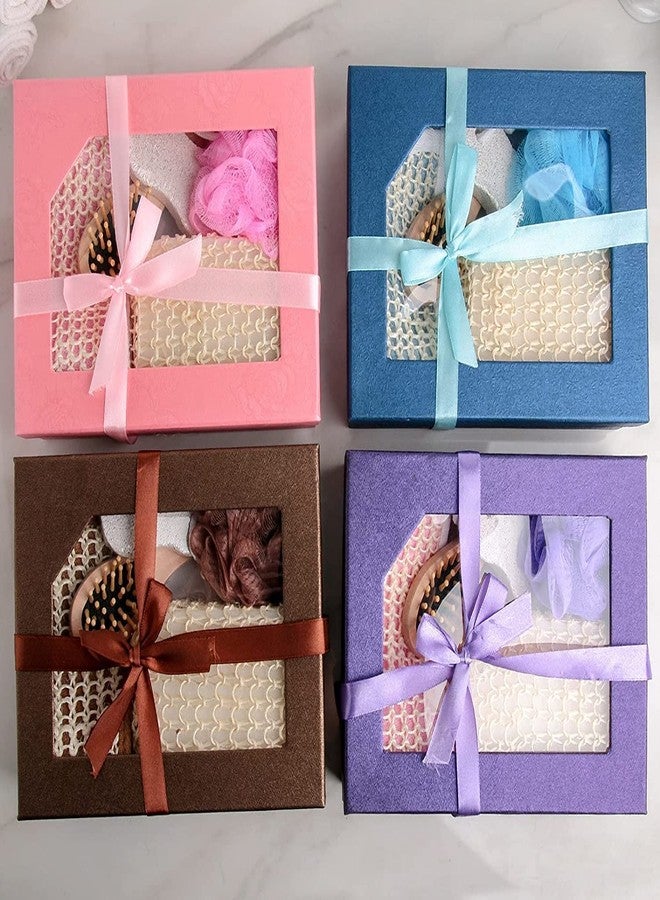 SQUICKLE Bathing Set With Gift Box/ Fashionable Bath Tool Set/ Bath Accessories - Pumice Stone, Bamboo Hair Detangling Brush, Loofah, Body Sponge(Multicolor) - Image 4