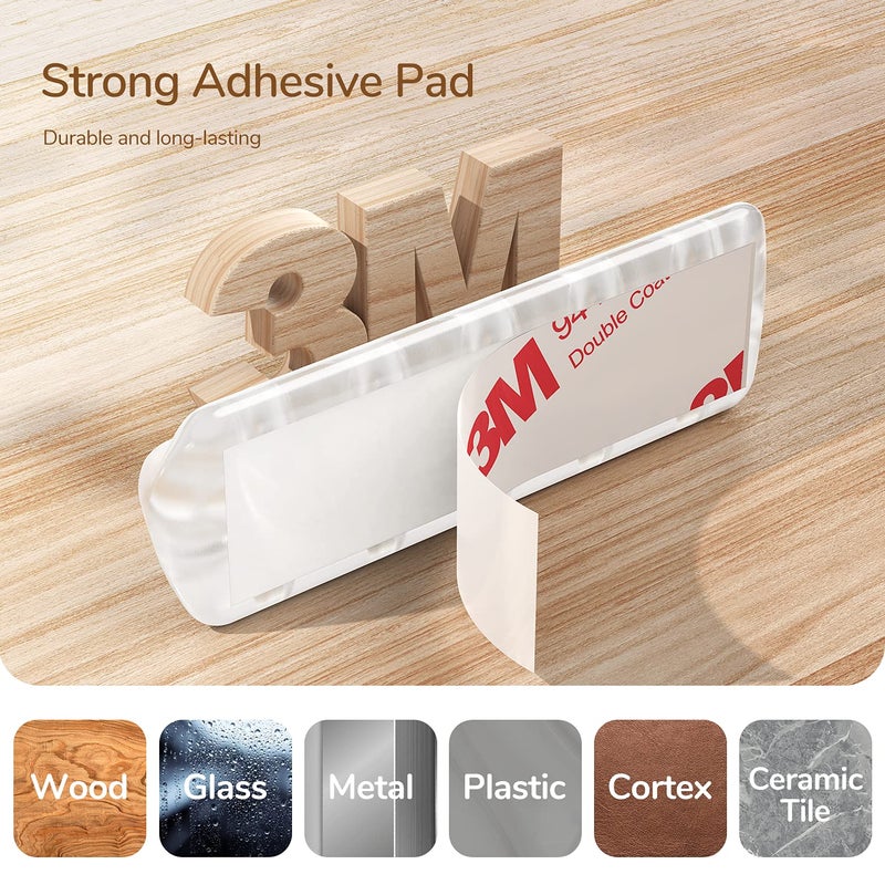 Syncwire Clear Cable Clips - Cord Holders - Self Adhesive Cable Management Organizer - Home, Office, Cubicle, Car, Nightstand, Desk Accessories - Gift Ideas Men, Women, Dad, Mom (5 Packs/15 Slots) - Image 3